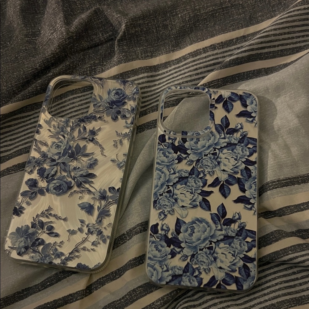 Floral Blue and White Phone Case Set